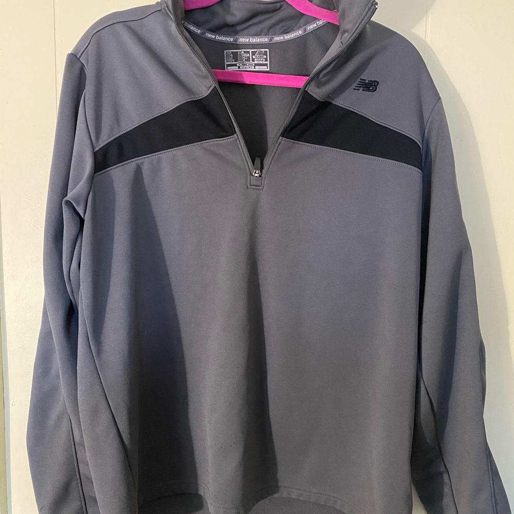 New Balance Gray and Black Quarter-Zip Pullover